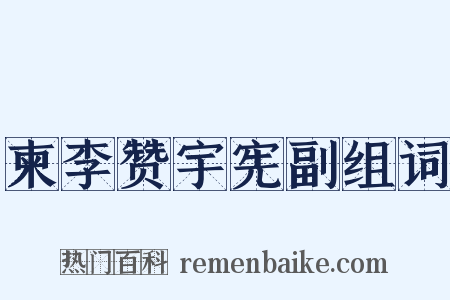 柬李赞宇宪副组词是什么意思的图片